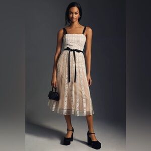 Anthropologie Mare Mare Lace Corset Midi Dress